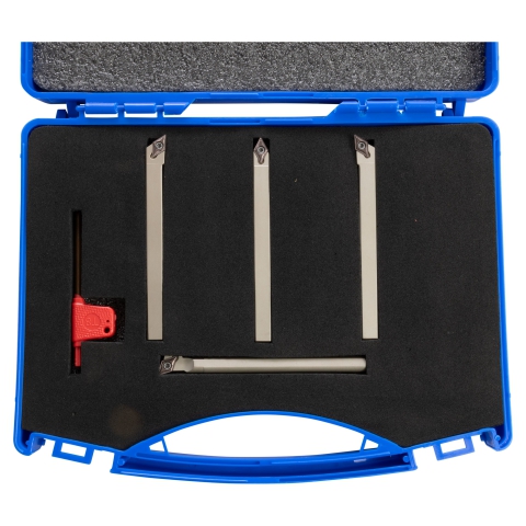 INDEXABLE TURNING TOOL SET OF 7PCS WITH INSERT 5/16 inch - in case