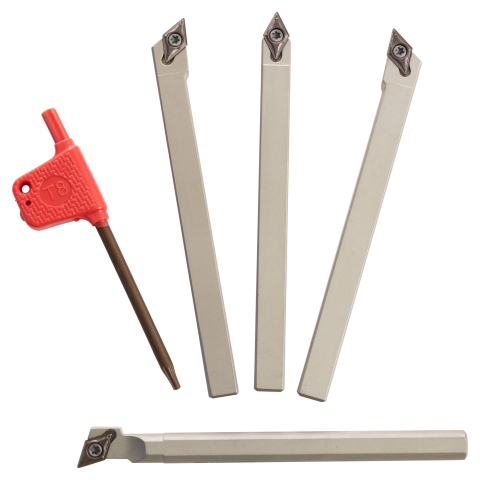 Turning & Boring Tools, 5/16" Indexable, 4 Piece Set