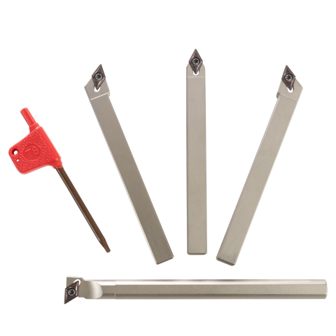 Turning & Boring Tools, 3/8" Indexable, 4 Piece Set