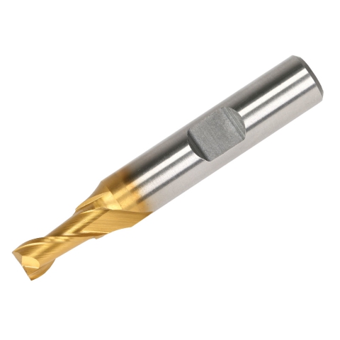 End Mill, 1/4" 2 Flute, M42 Cobalt TiN Coated End Mill, 1/4" 2 Flute, M42 Cobalt TiN Coated