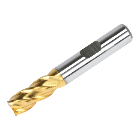 End Mill, 3/8" 4 Flute, M42 Cobalt TiN Coated End Mill, 3/8" 4 Flute, M42 Cobalt TiN Coated