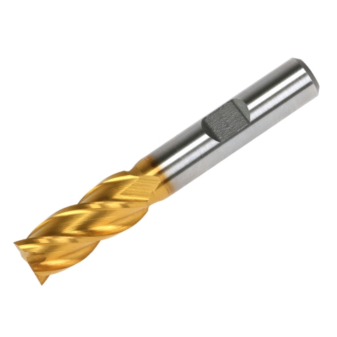 End Mill, 7/16" 4 Flute, M42 Cobalt TiN Coated End Mill, 7/16" 4 Flute, M42 Cobalt TiN Coated